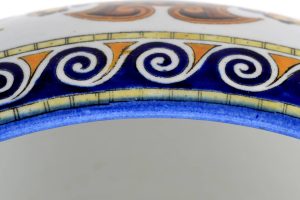 19Th Century Antique French GIEN Faience Bowl, FRANCE 1876