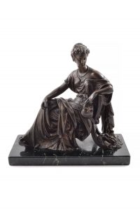 Bronze Sculpture “Mask of Tragedy” by Leon Pilet 1910. France 1839-1916