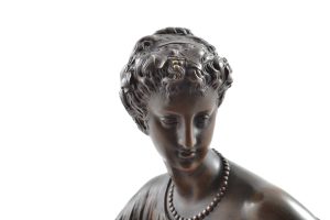 Bronze Sculpture “Mask of Tragedy” by Leon Pilet 1910. France 1839-1916