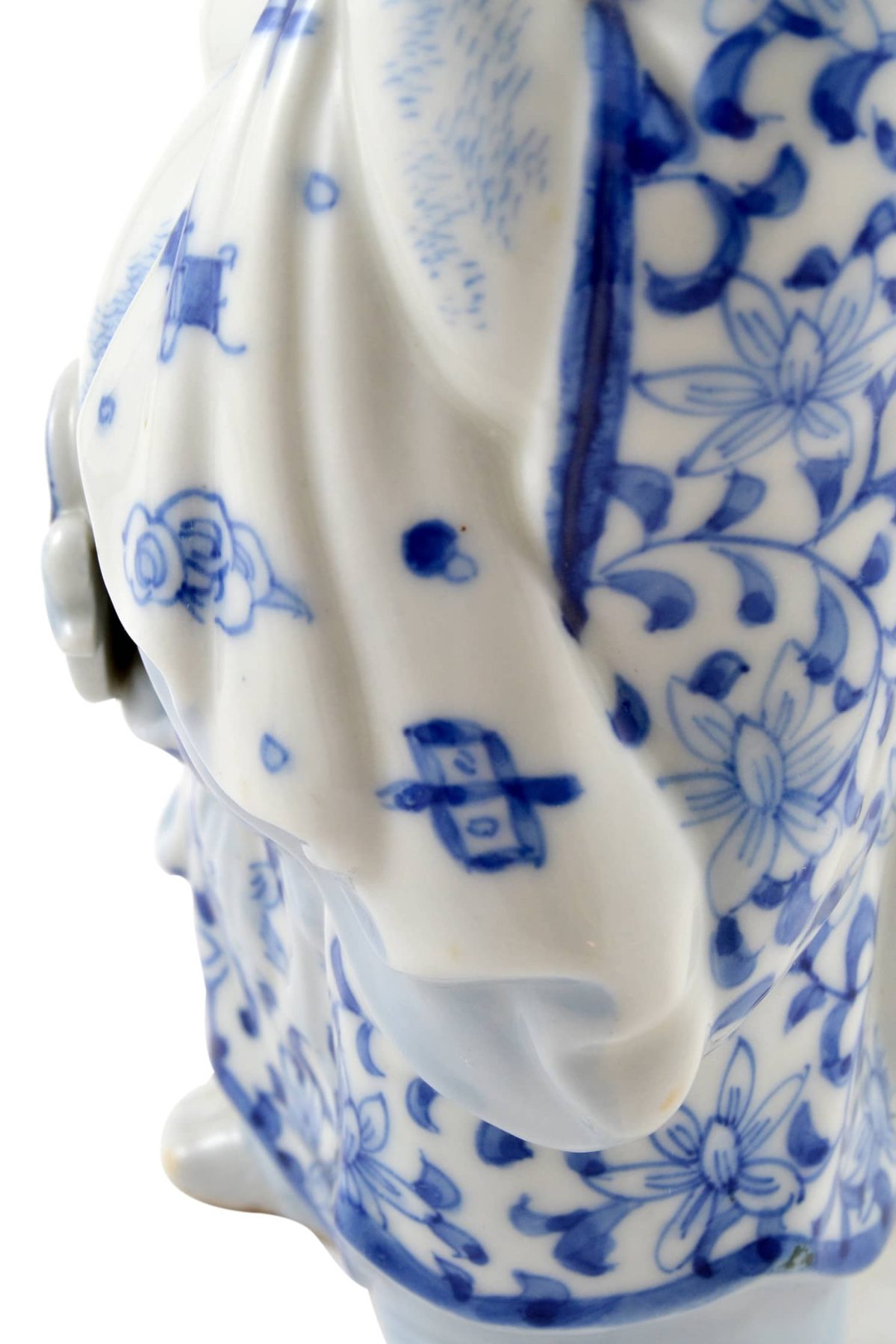 Vintage Chinese Porcelain Buddha Holding A Fan