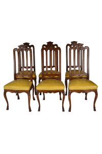 Antique Louis XIV Oak Set Six (6) Chairs. Dining-Kitchen. France. 19th Century