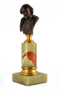 Bronze Bust William Shakespeare Grand Tour By Adolf Karl Brutt 1910 Germany H.Gladenbeck & Son