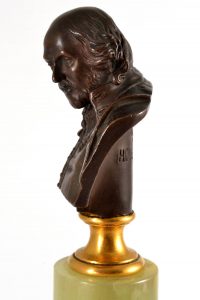 Bronze Bust William Shakespeare Grand Tour By Adolf Karl Brutt 1910 Germany H.Gladenbeck & Son