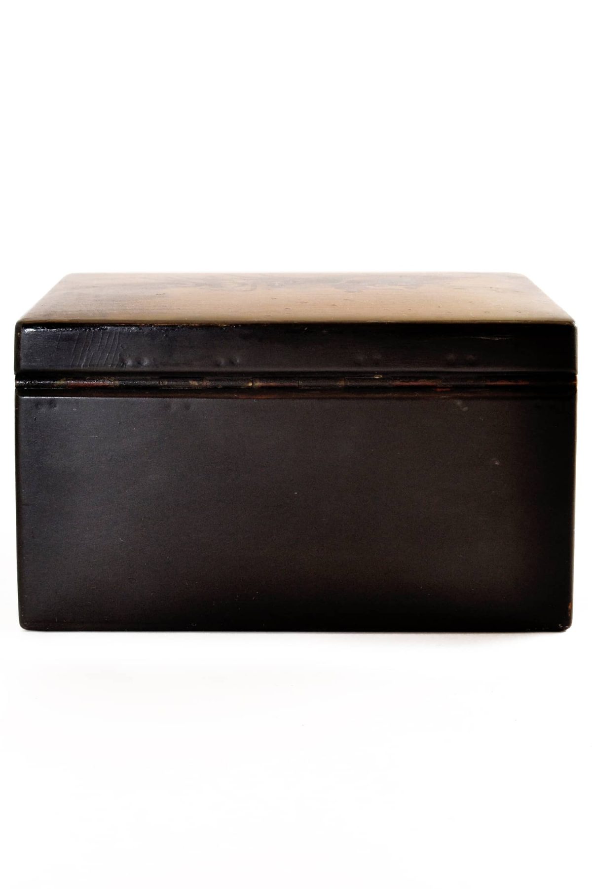 Antique Imperial Russia Papier Mache Tea Caddy Box “Troika“ Lid Lacquer Painting, B.L. Vishnikov 19th Century