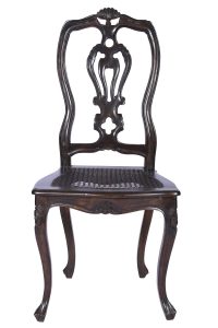 Antique Portuguese Spanish Colonial Style Pierced Splat Back Dining Side Chairs Set Six – 6