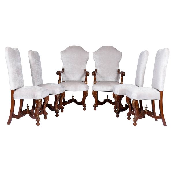 Antique Set of Six Upholstered Dining Chairs in Revival Style. France 1920's