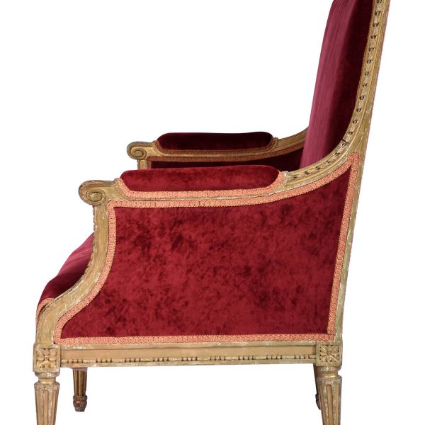 Louis XVI Style Gilt Wood Sofa Settee French 19th Century