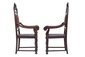 Antiques Pair Armchairs Spanish Colonial Spain 19th/20th Century