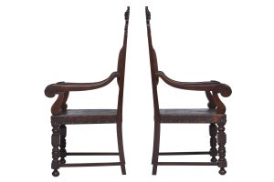 Antiques Pair Armchairs Spanish Colonial Spain 19th/20th Century