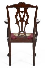 Antique 19th Century English Chippendale Mahogany Armchair.