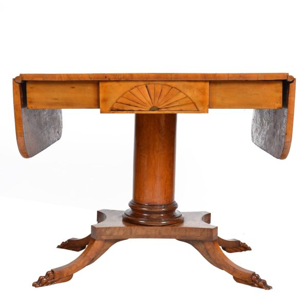 19th Century Biedermeier Period Drop Leaf Walnut Table